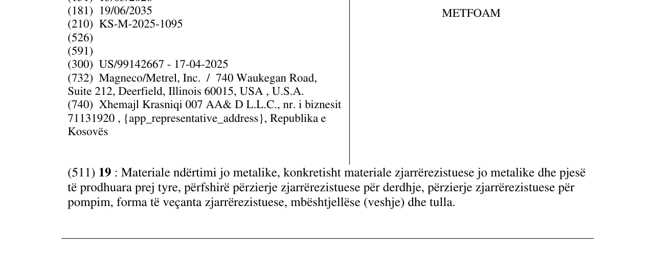 Zëri i markës METFOAM në buletin