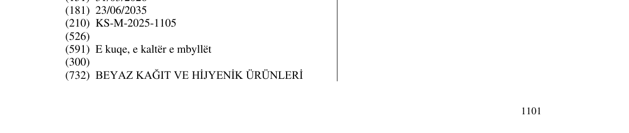 Zëri i markës Asperox MAVI GUC në buletin