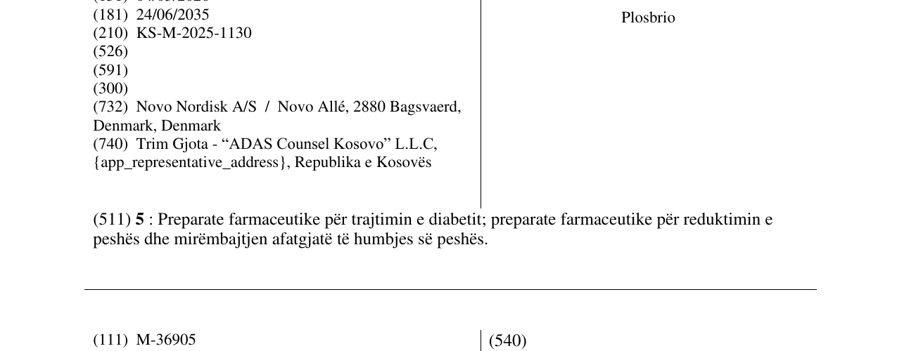 Zëri i markës Plosbrio në buletin