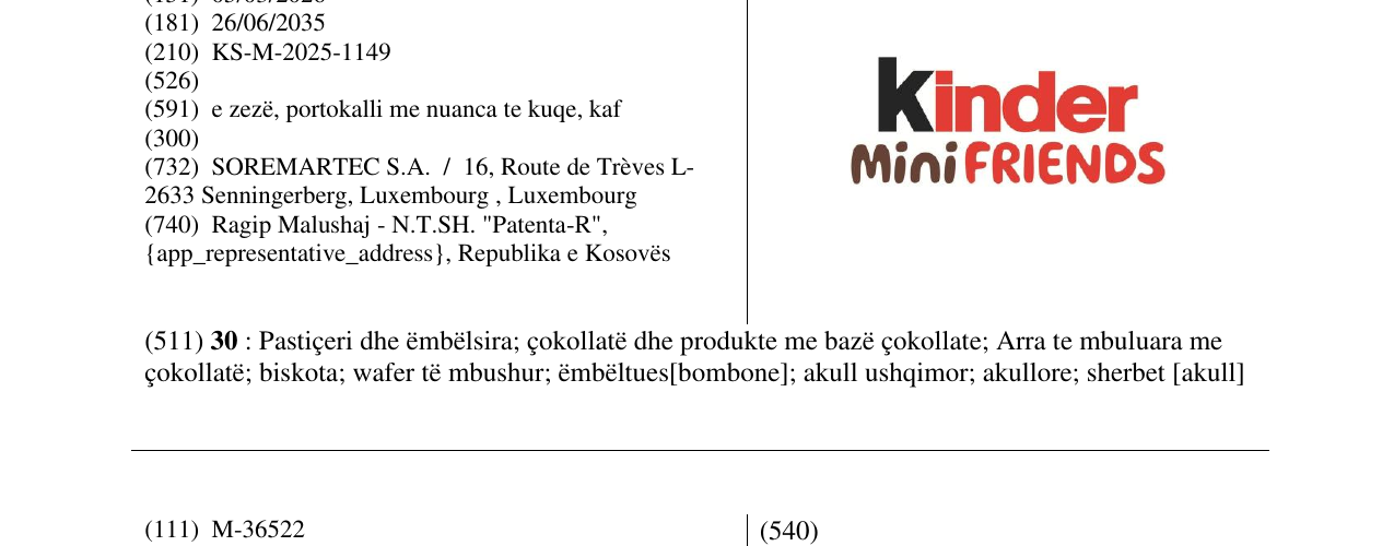 Zëri i markës kinder Mini FRIENDS në buletin