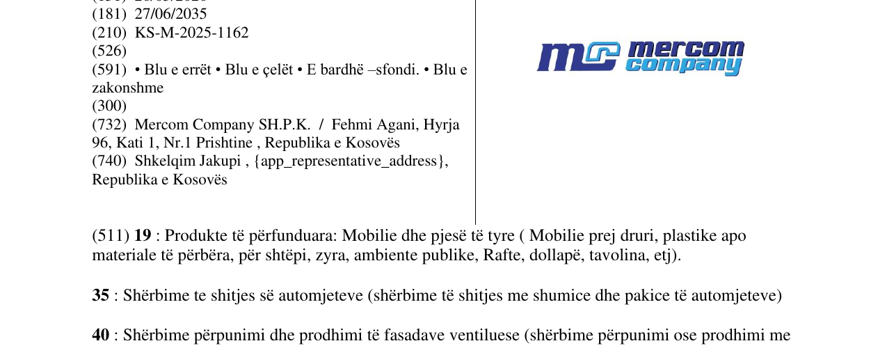 Zëri i markës mercom company në buletin
