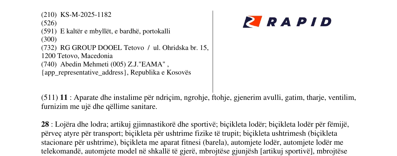 Zëri i markës RAPID në buletin