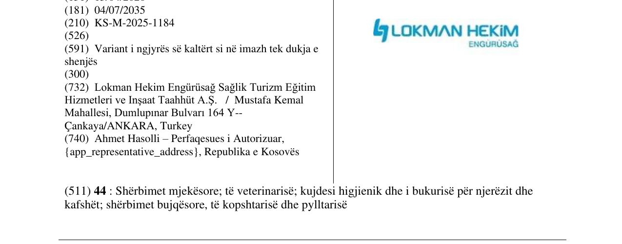 Zëri i markës LOKMAN HEKIM në buletin