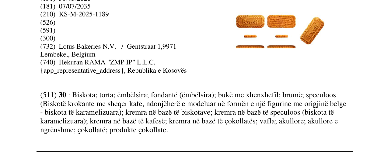 Zëri i markës BISCOFF në buletin