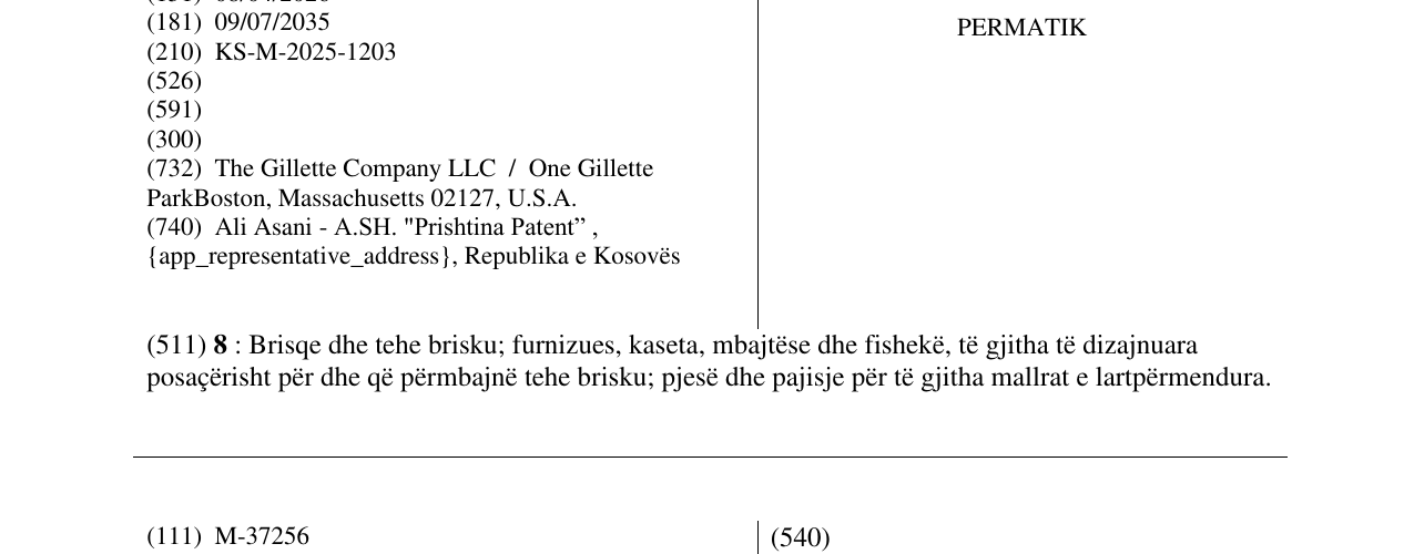 Zëri i markës PERMATIK në buletin
