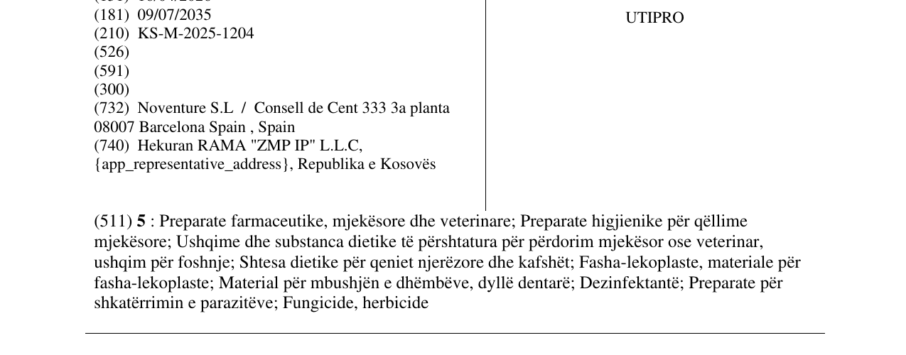Zëri i markës UTIPRO në buletin