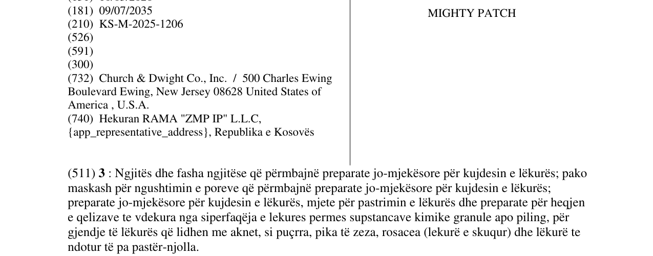 Zëri i markës MIGHTY PATCH në buletin