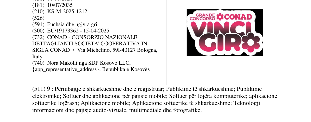 Zëri i markës vincigiro në buletin