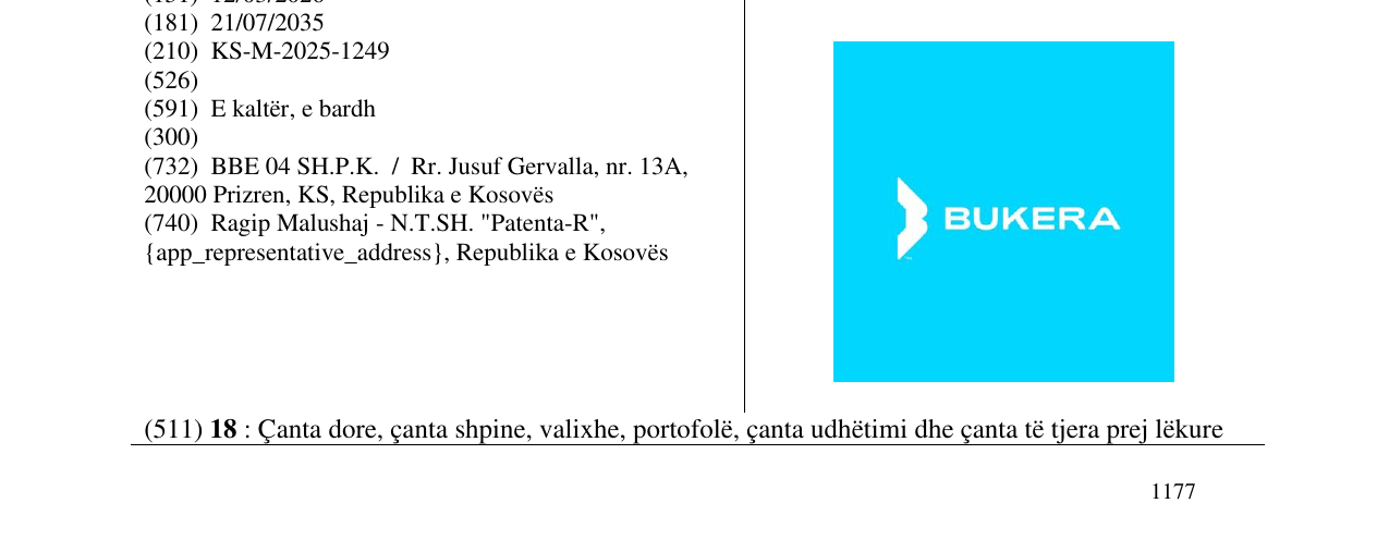 Zëri i markës BUKERA në buletin
