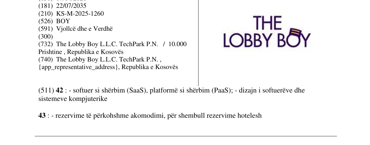 Zëri i markës THE LOBBY BOY në buletin