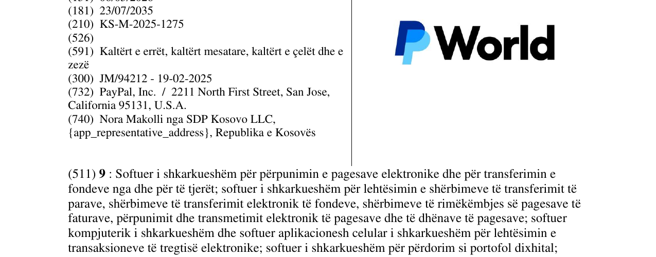 Zëri i markës PP World në buletin