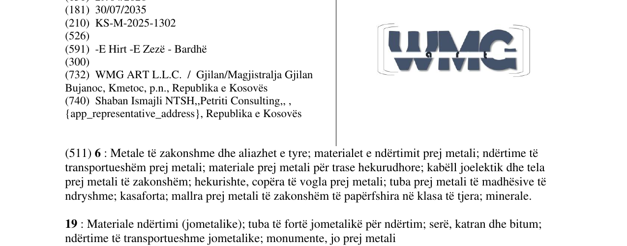 Zëri i markës WMG art në buletin