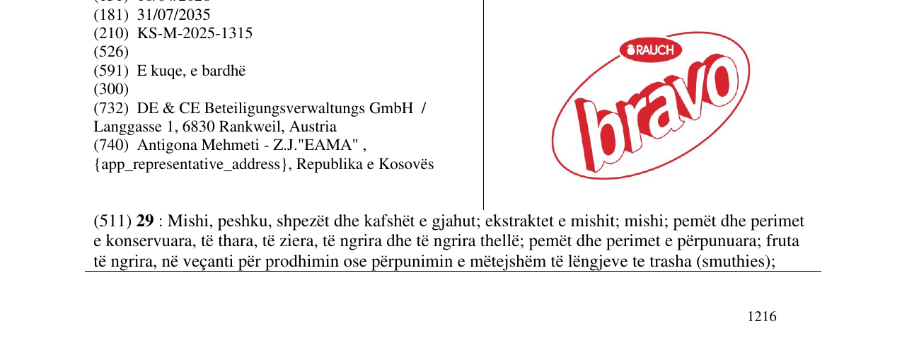 Zëri i markës RAUCH bravo në buletin