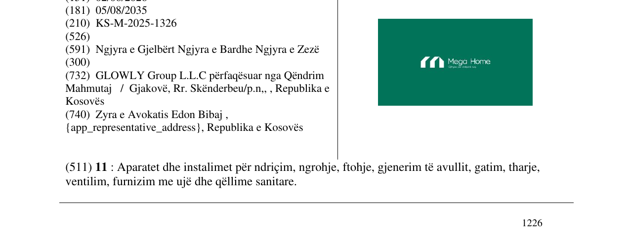 Zëri i markës Mega Home në buletin