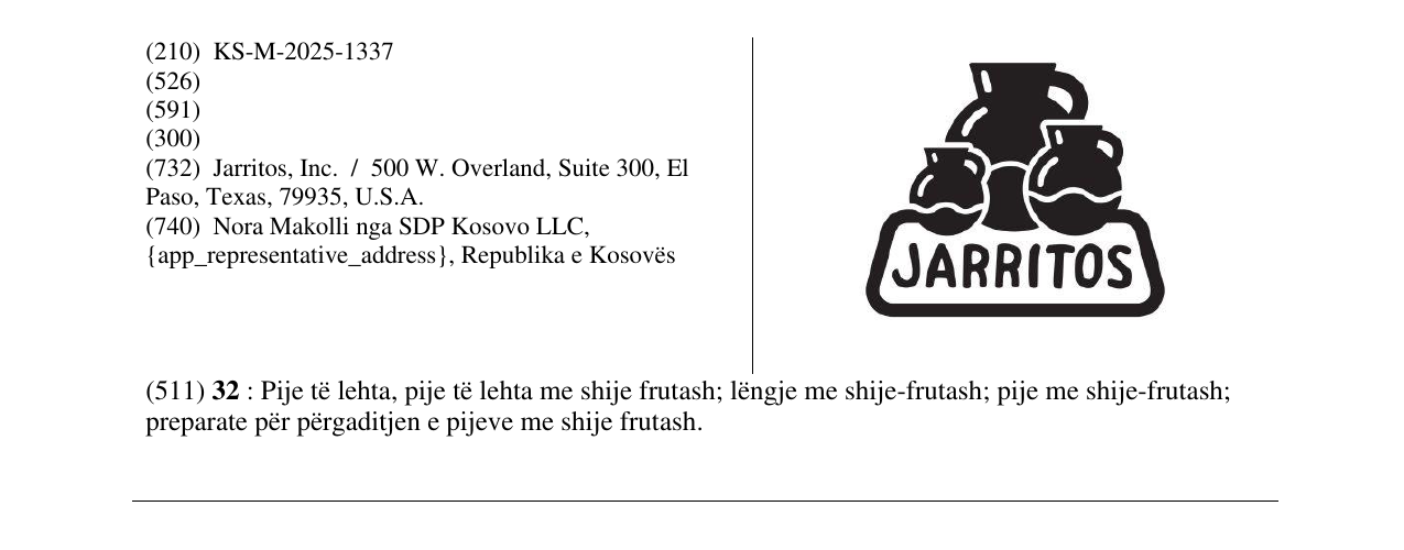 Zëri i markës JARRITOS në buletin