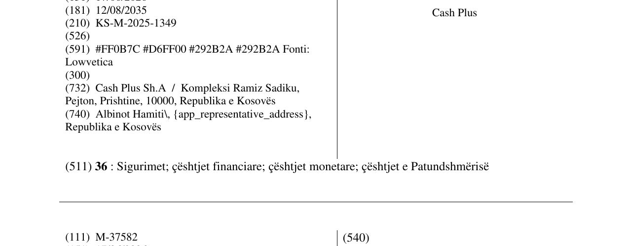 Zëri i markës Cash Plus në buletin