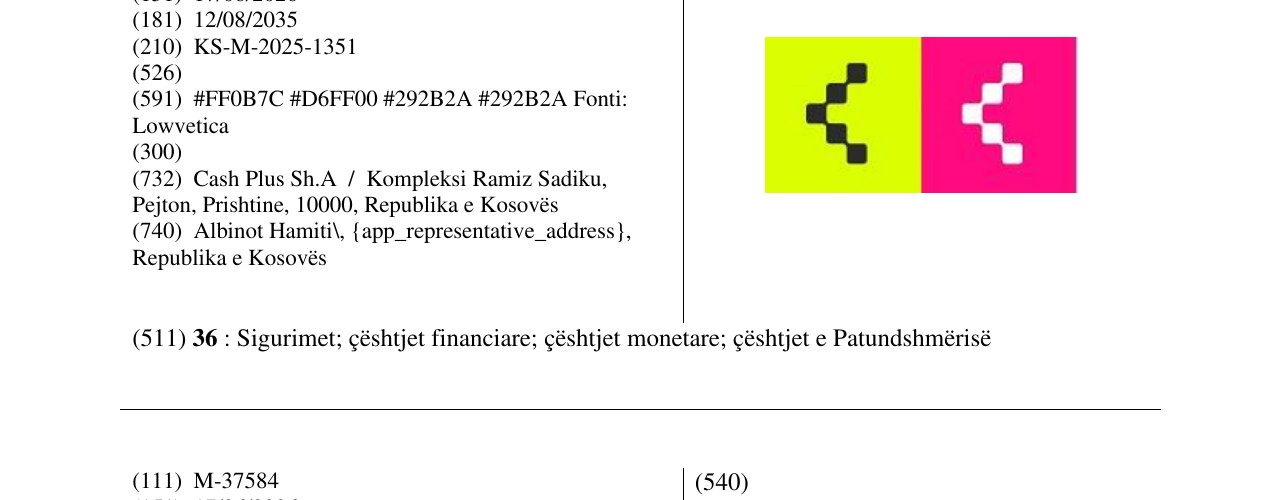 Zëri i markës cash plus në buletin