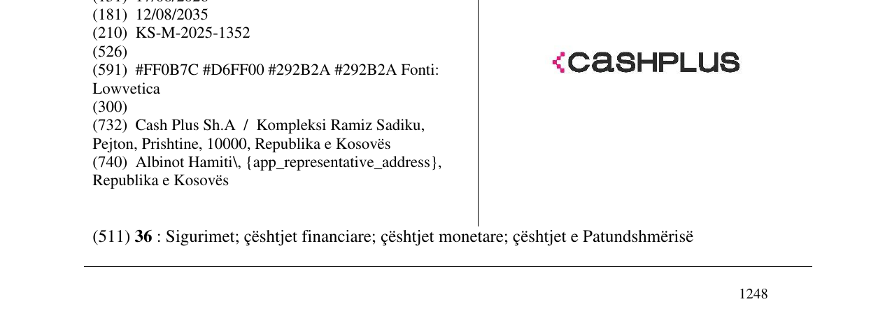 Zëri i markës CASHPLUS në buletin