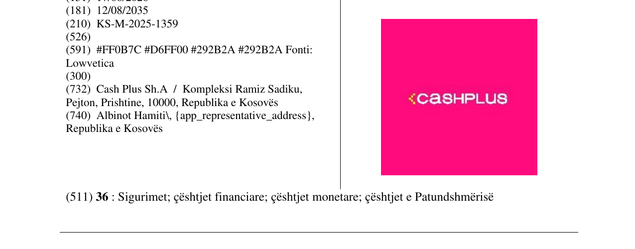 Zëri i markës CASHPLUS në buletin