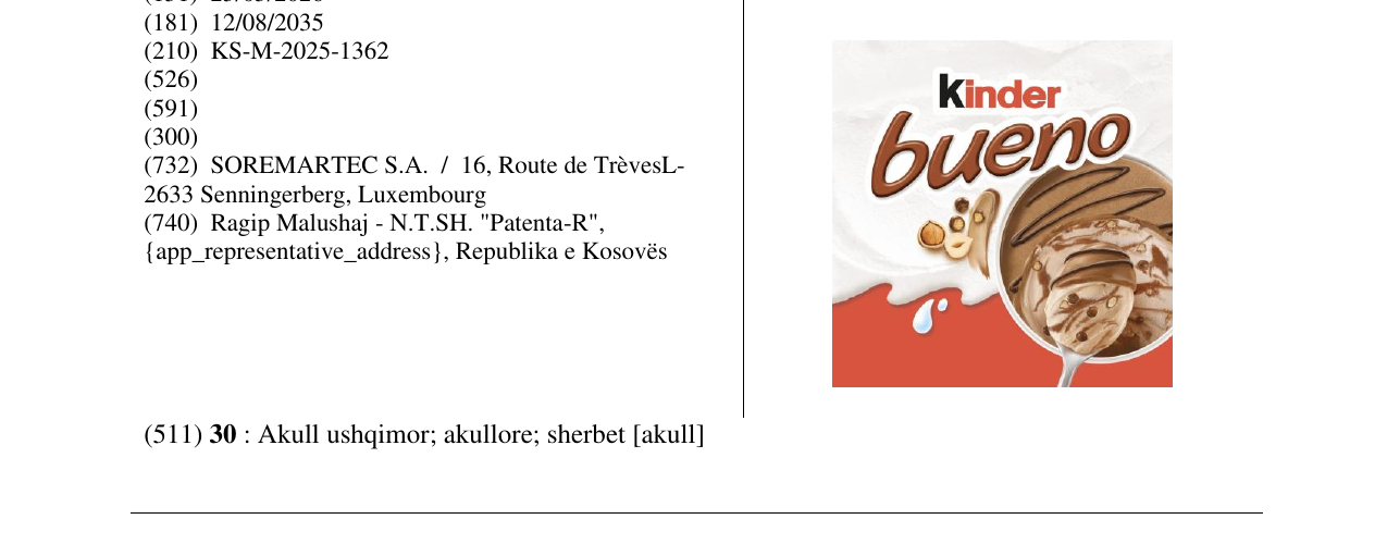 Zëri i markës kinder bueno në buletin