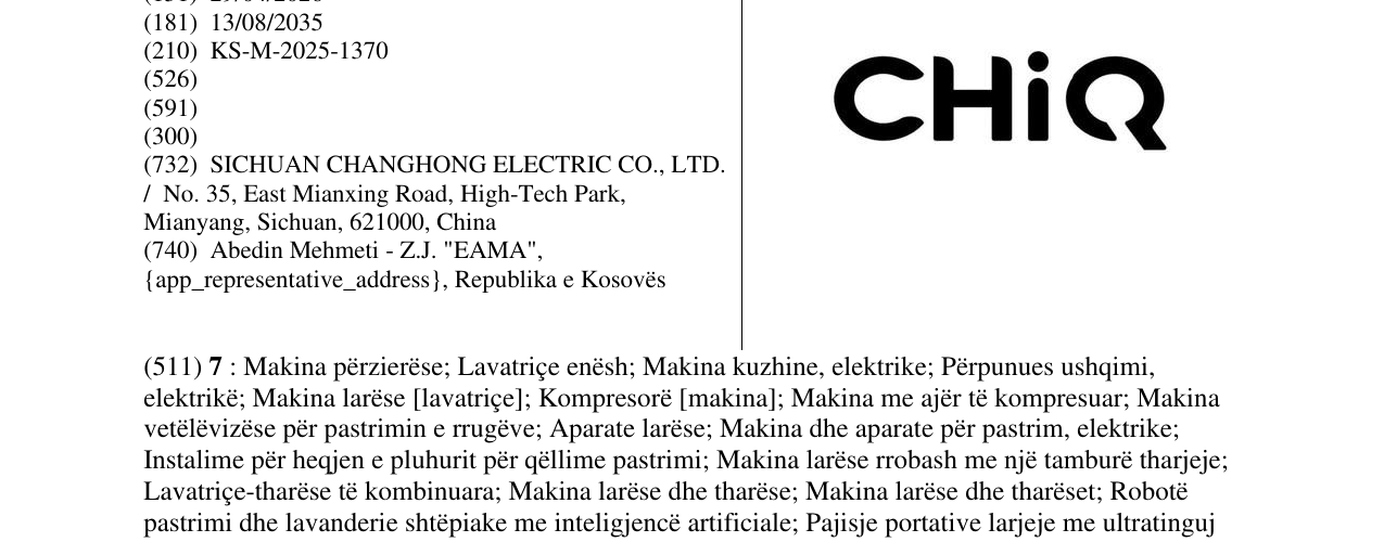 Zëri i markës CHIQ në buletin