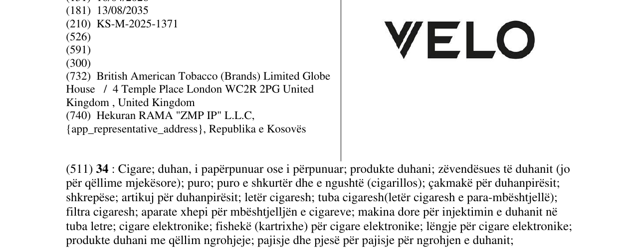 Zëri i markës VELO në buletin