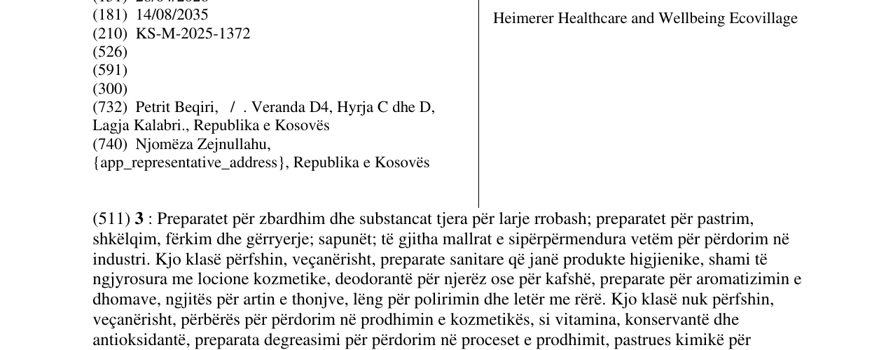 Zëri i markës Heimerer Healthcare and Wellbeing Ecovillage në buletin