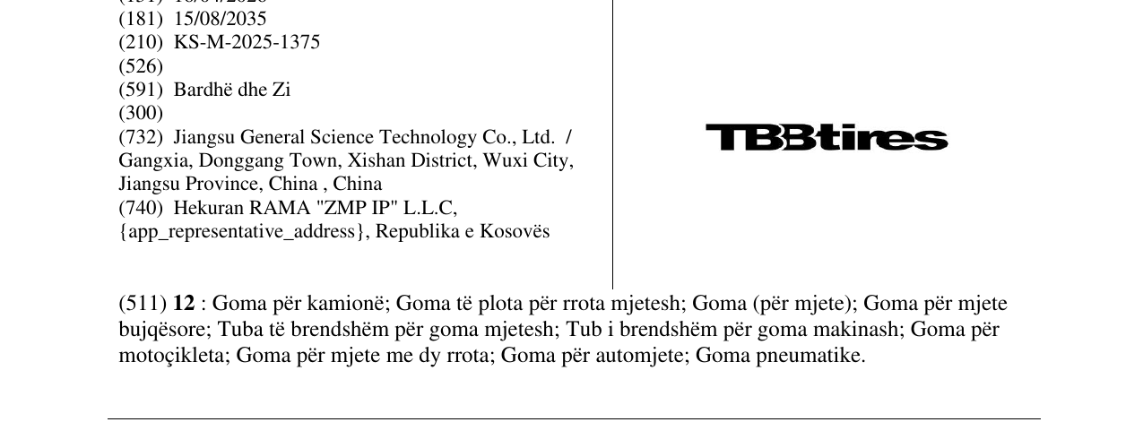 Zëri i markës TBBtires në buletin