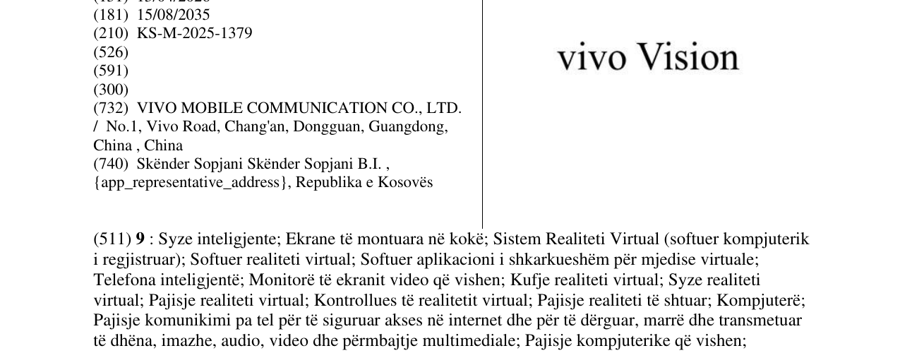 Zëri i markës vivo Vision në buletin