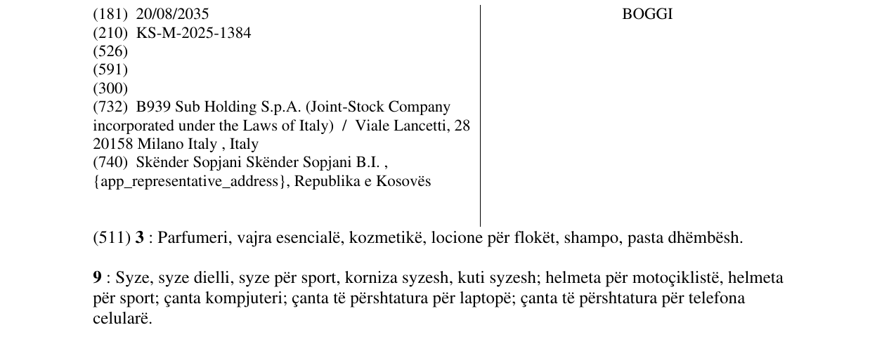 Zëri i markës BOGGI në buletin