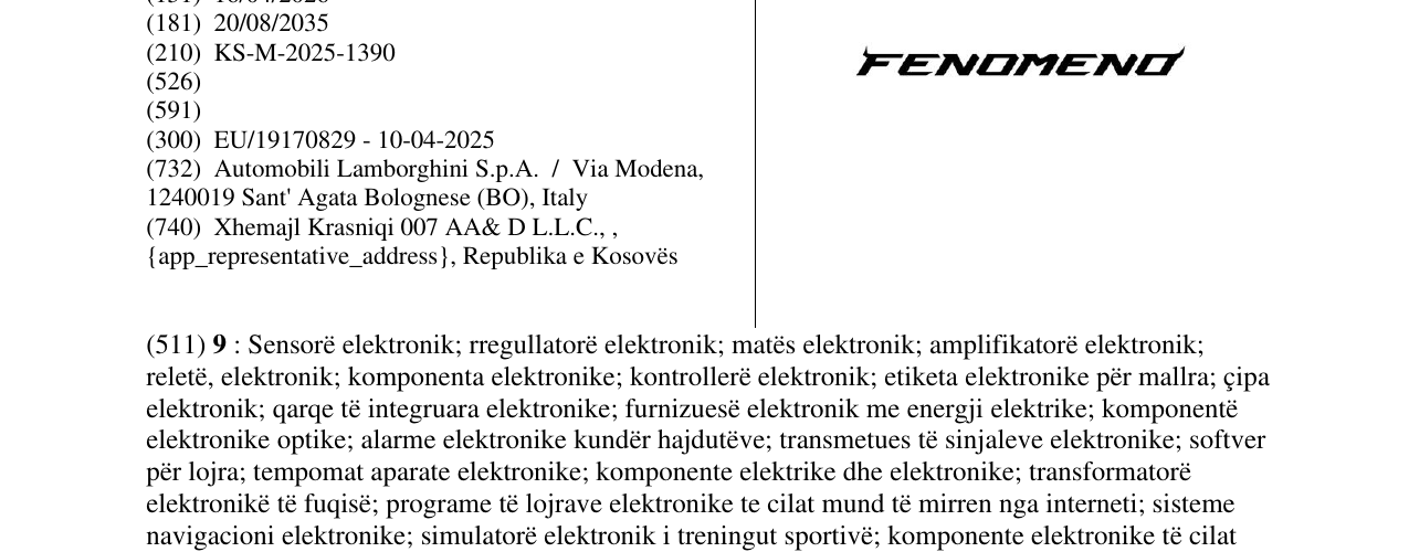Zëri i markës FENOMENO në buletin