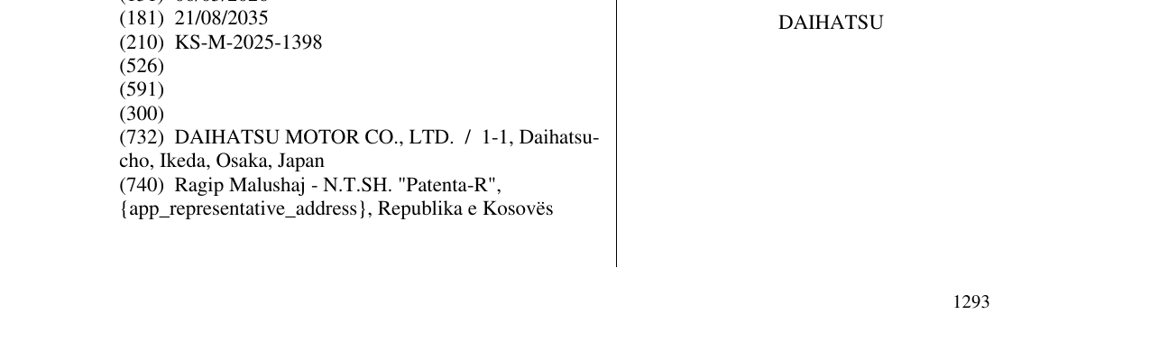 Zëri i markës DAIHATSU në buletin