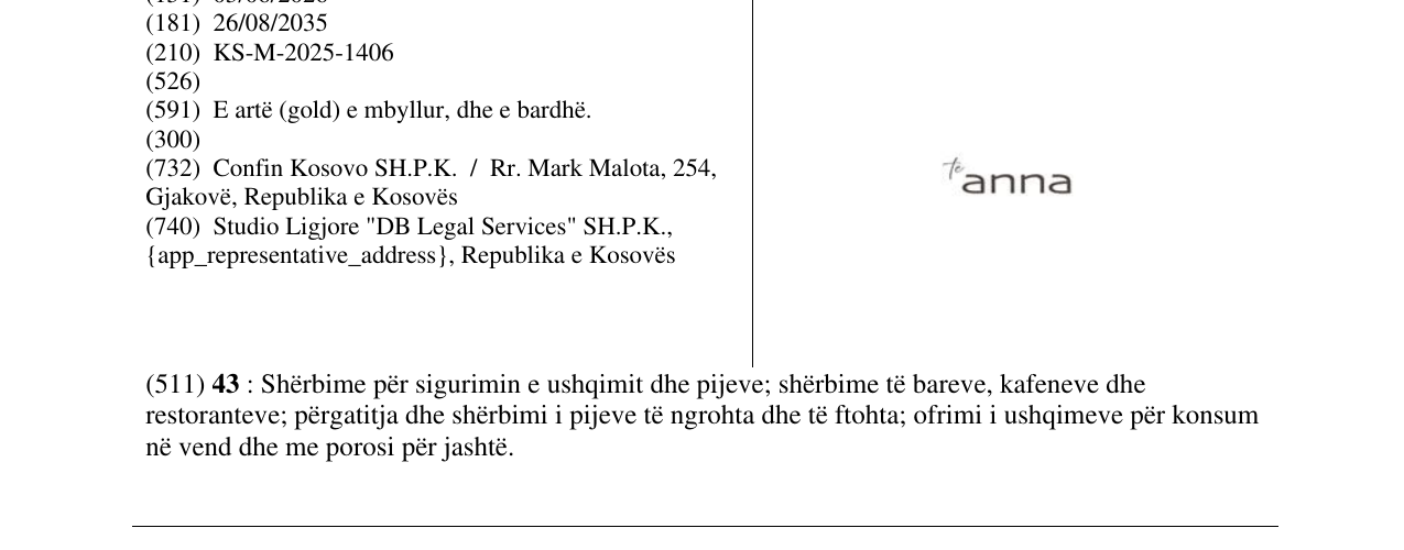Zëri i markës anna në buletin