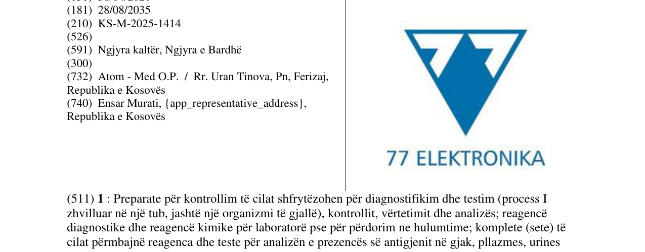 Zëri i markës 77 ELEKTRONIKA në buletin