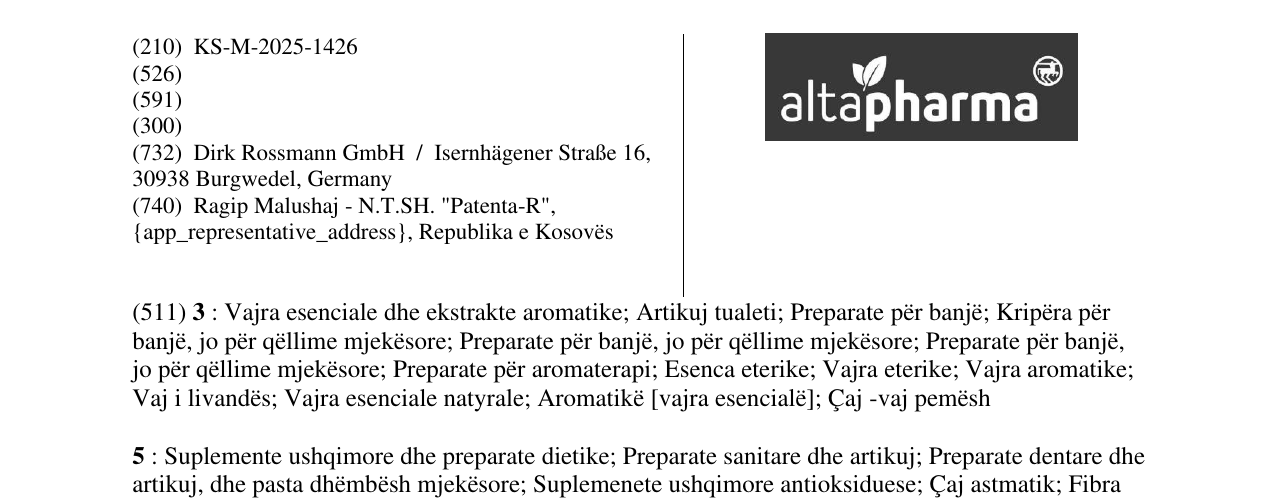 Zëri i markës ltapharma në buletin