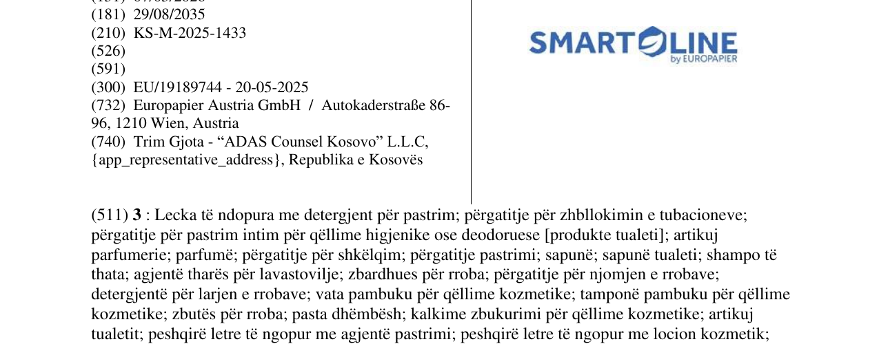 Zëri i markës SMART LINE BY EUROPAPIER në buletin