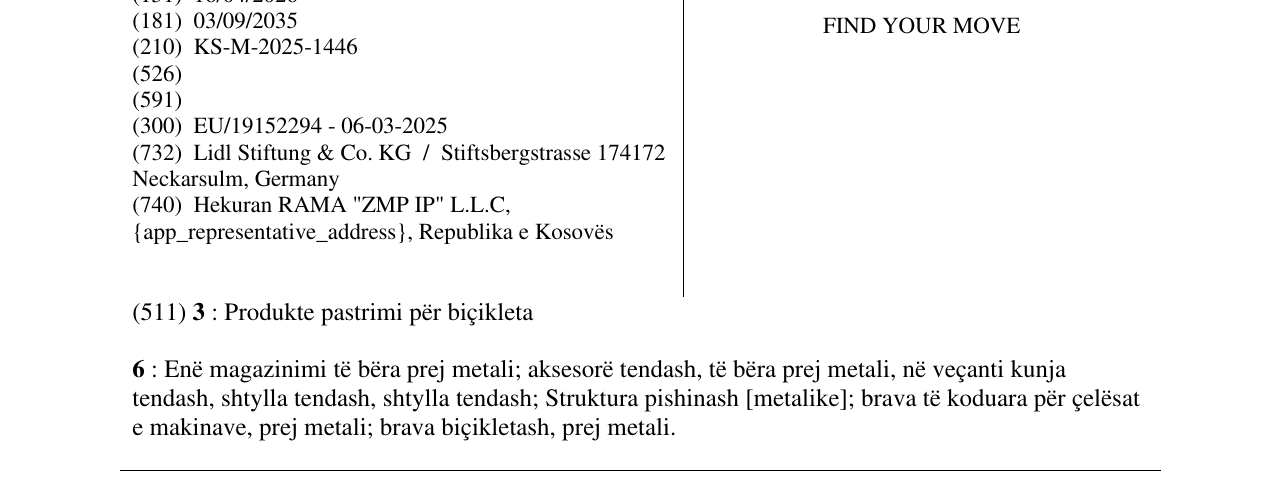 Zëri i markës FIND YOUR MOVE në buletin