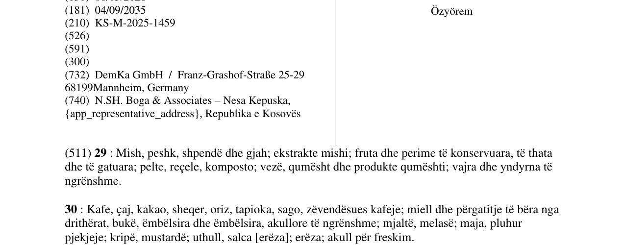 Zëri i markës Özyörem në buletin