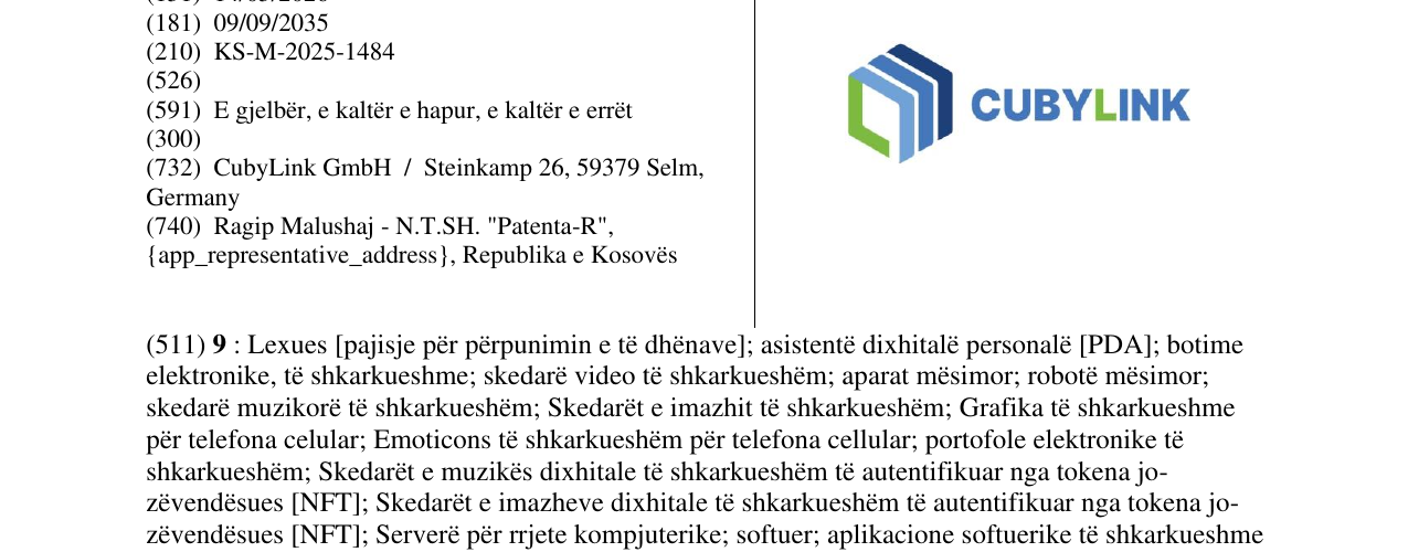 Zëri i markës CUBYLINK në buletin