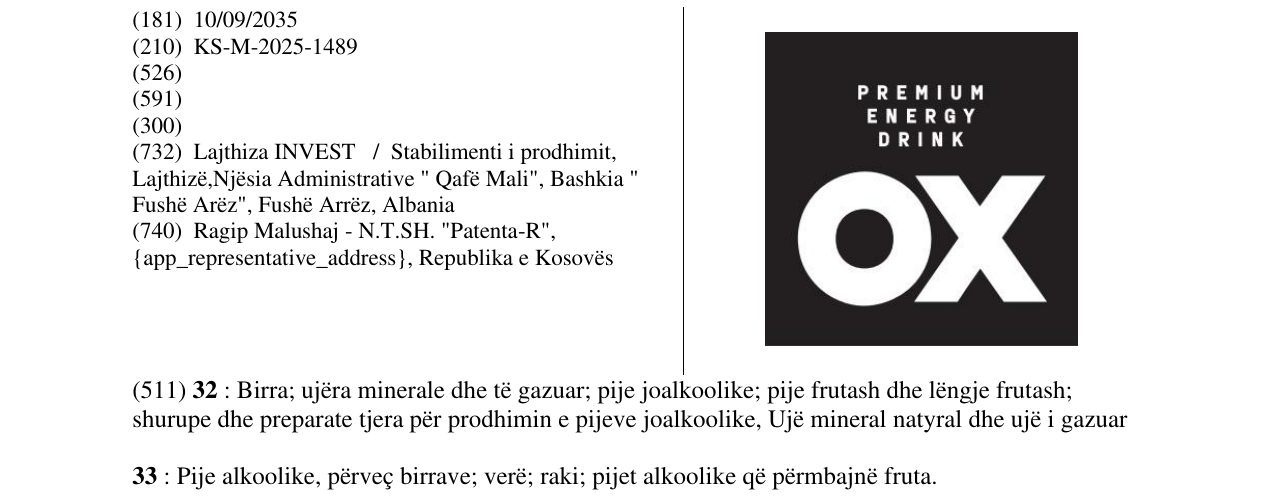Zëri i markës OX në buletin