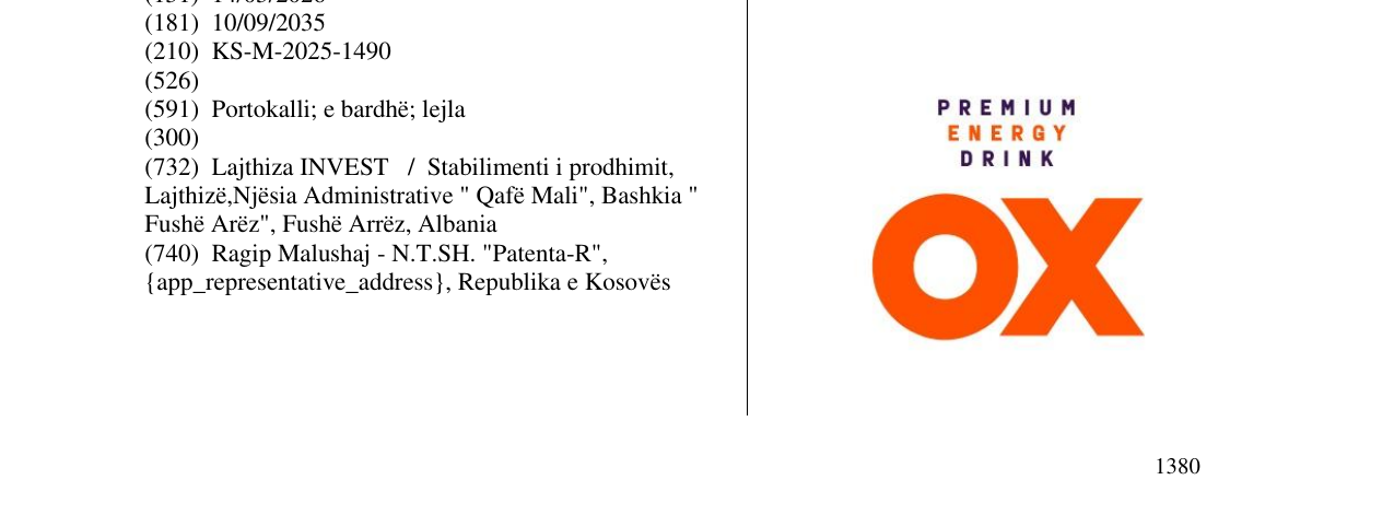 Zëri i markës OX në buletin