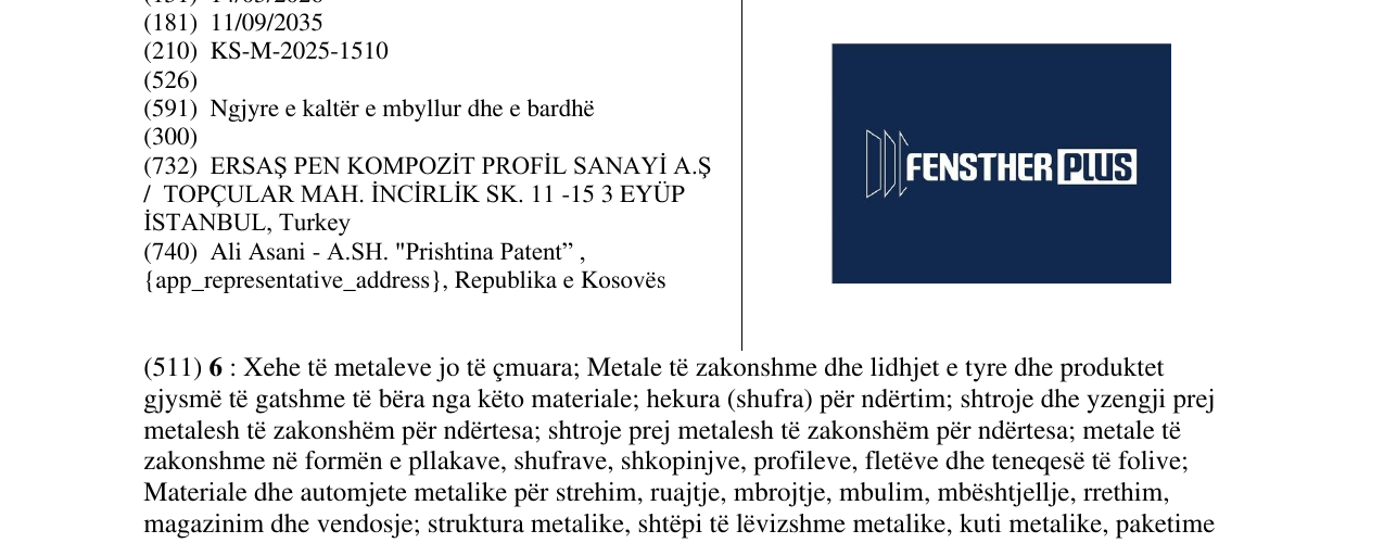 Zëri i markës FENSTHERPLUS në buletin