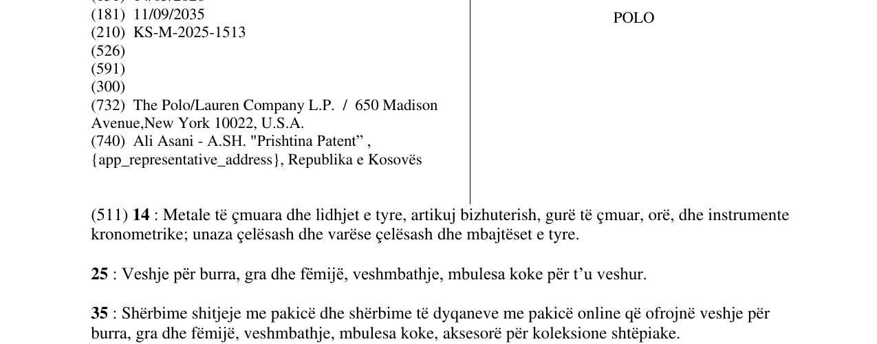 Zëri i markës POLO në buletin