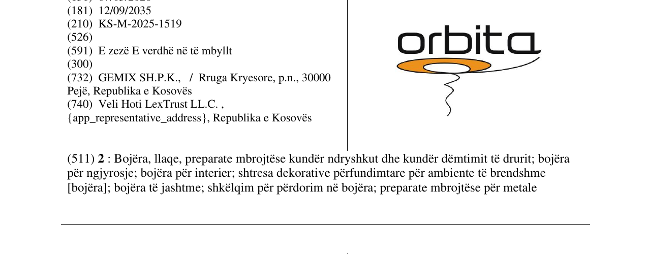 Zëri i markës orbita në buletin