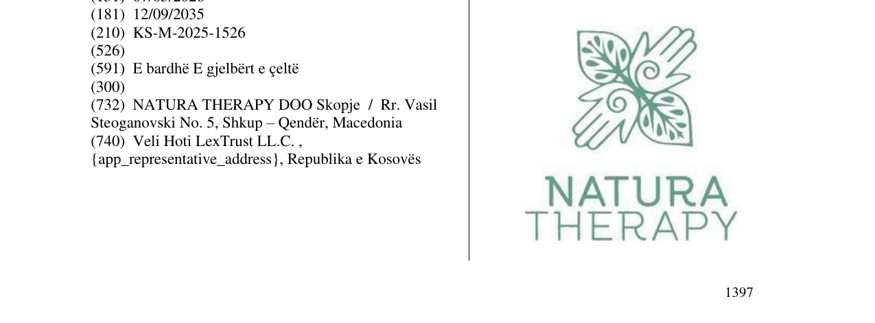 Zëri i markës NATYRA THERAPY në buletin