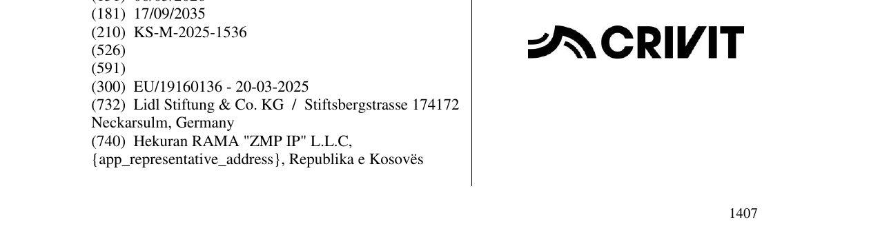 Zëri i markës CRIVIT në buletin