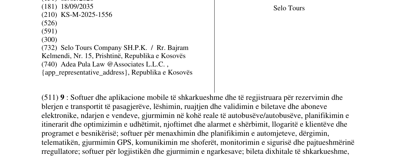 Zëri i markës Selo Tours në buletin