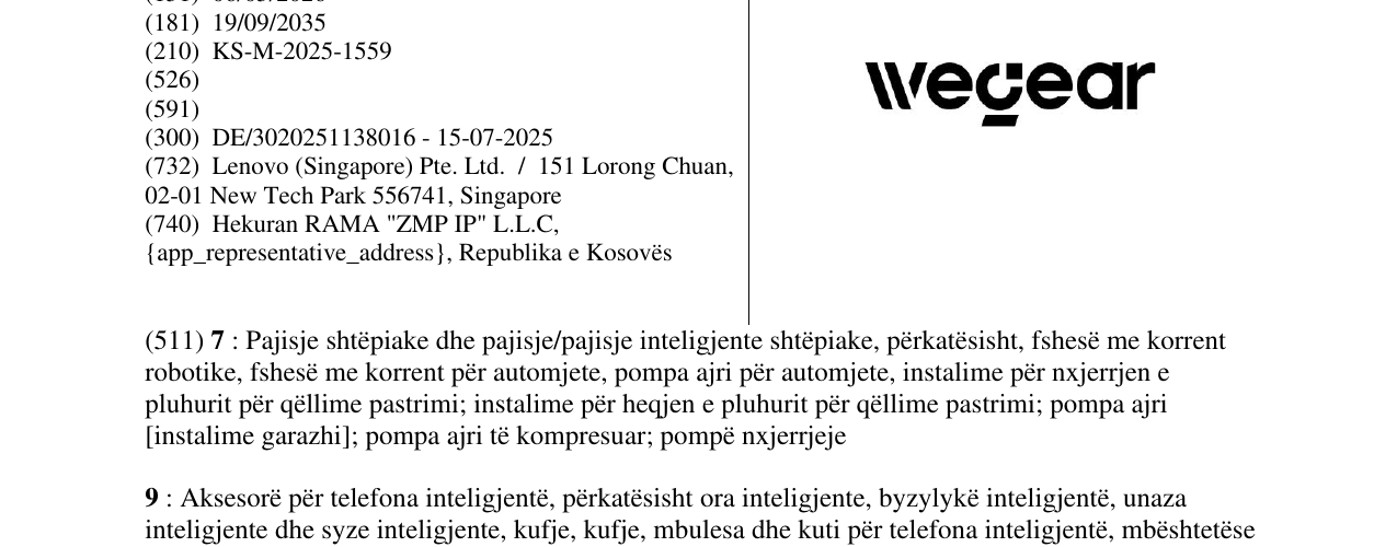 Zëri i markës wegear në buletin