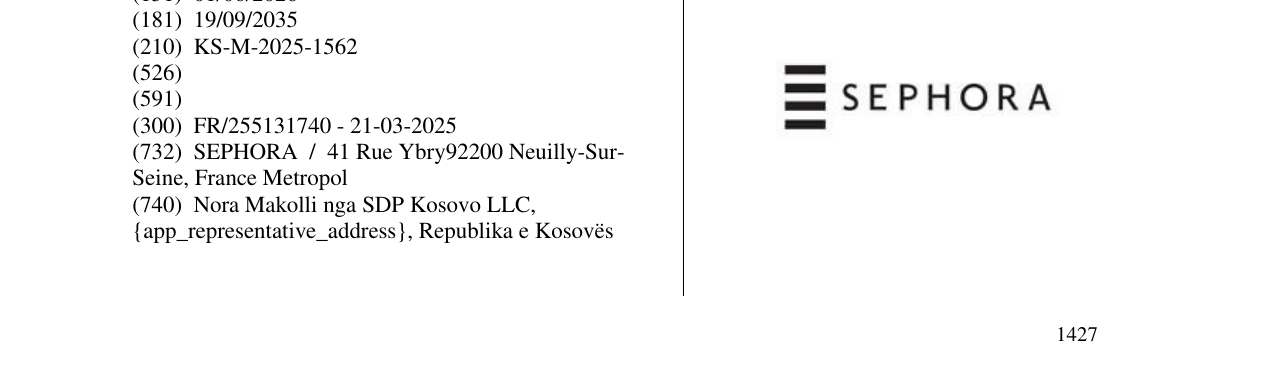 Zëri i markës SEPHORA në buletin