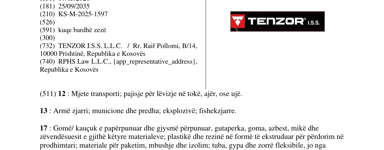 Zëri i markës TENZOR në buletin